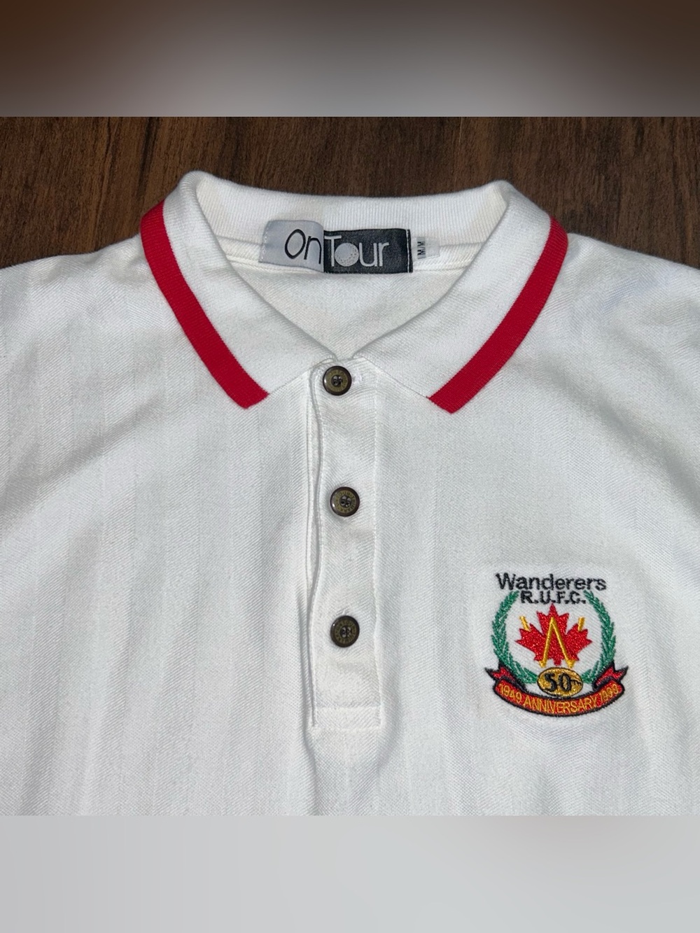 Vintage 90s Rugby Polo Ajax Wanderers RUFC Men’s Medium RARE Ontario Canada 1999